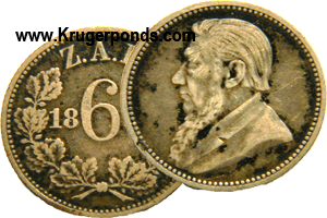 1896 ZAR six pence